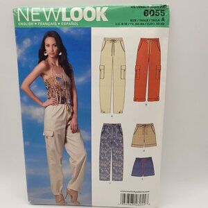 New Look 6055 Misses' Pants and Shorts Sewing Pattern, Size A (6-8-10-12-14-16)